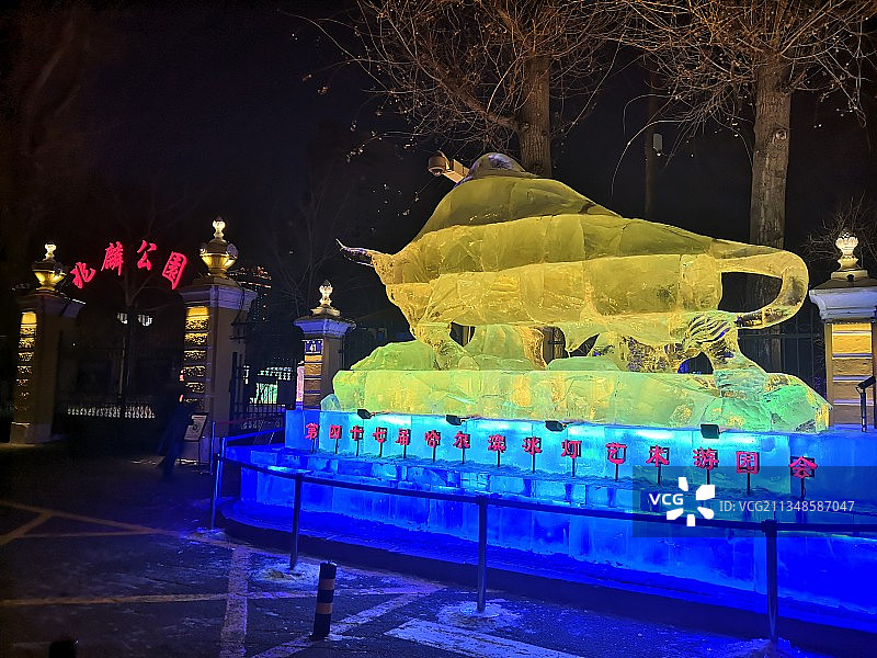 哈尔滨冰灯游园会图片素材