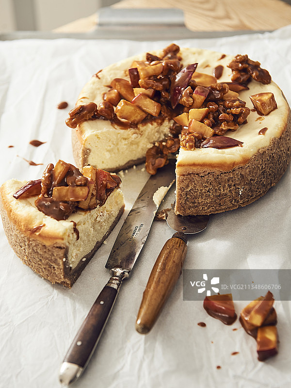 苹果馅瑞可塔蛋糕图片素材