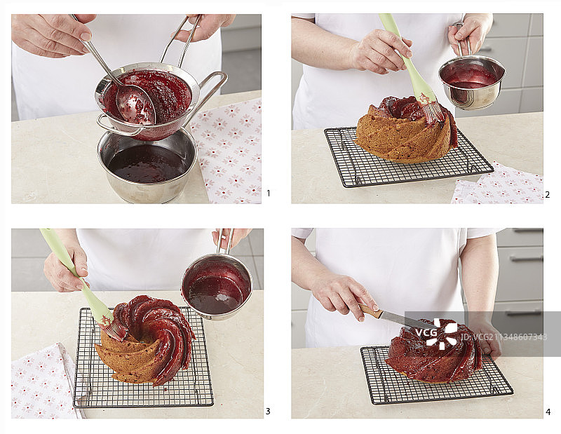 准备加醋栗糖浆的精美面包图片素材