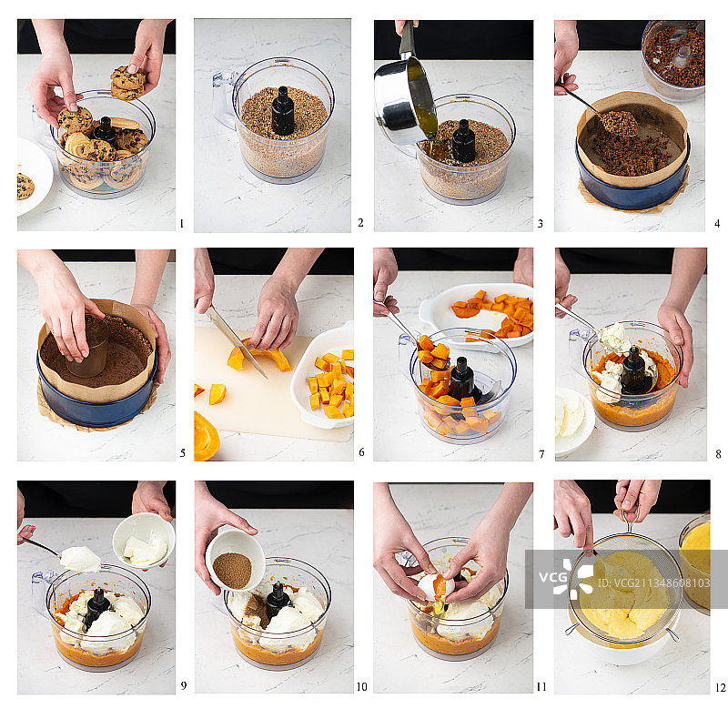 制作中的南瓜芝士蛋糕图片素材