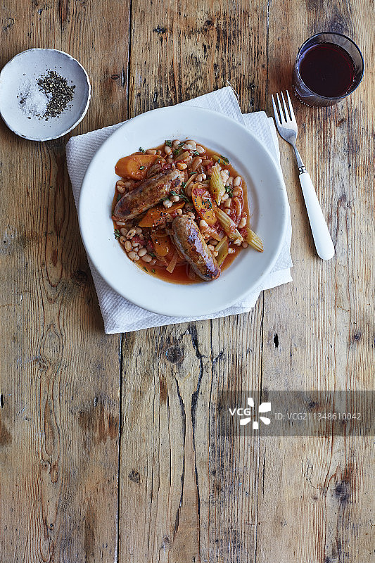 香肠豆焖肉图片素材