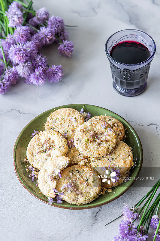 韭菜花奶酪饼干图片素材