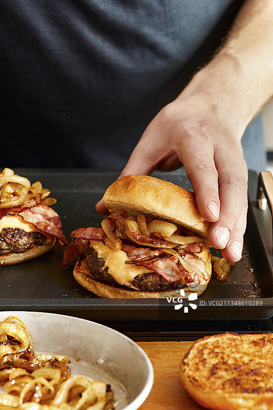 汉堡堆叠图片素材