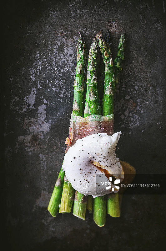 芦笋火腿水波蛋图片素材