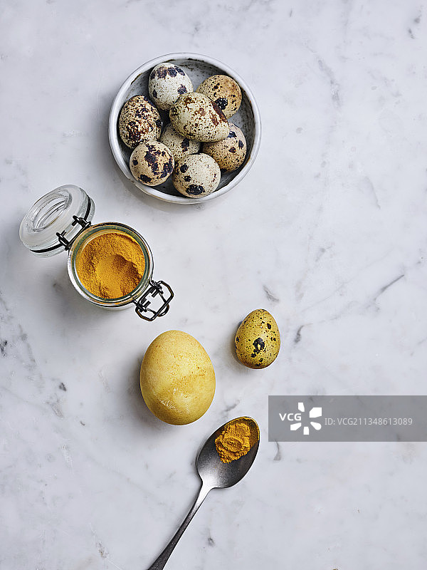 姜黄染色鸡蛋图片素材