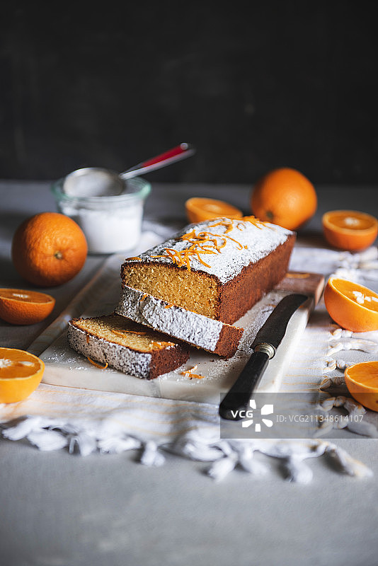 橙色条状蛋糕图片素材