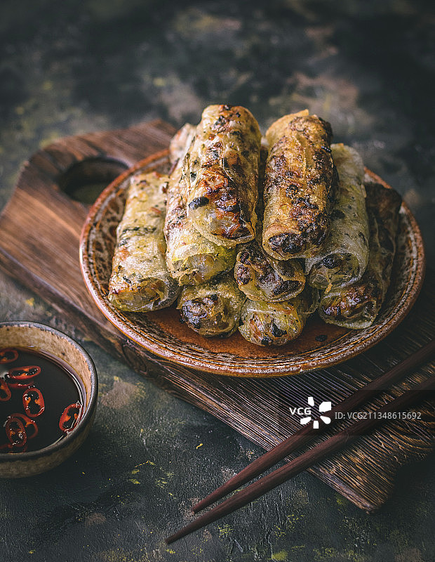 素食春卷图片素材