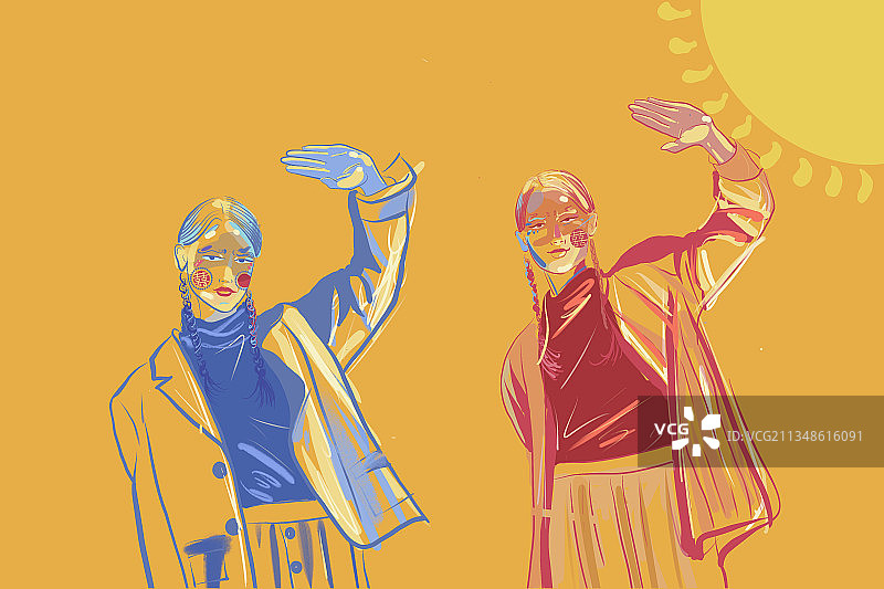 姐妹花图片素材