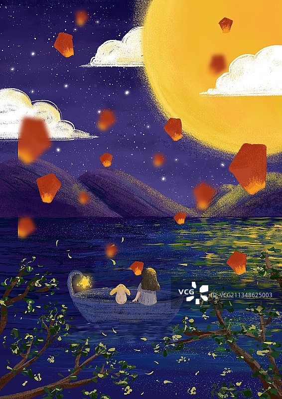 中秋节日插画图片素材