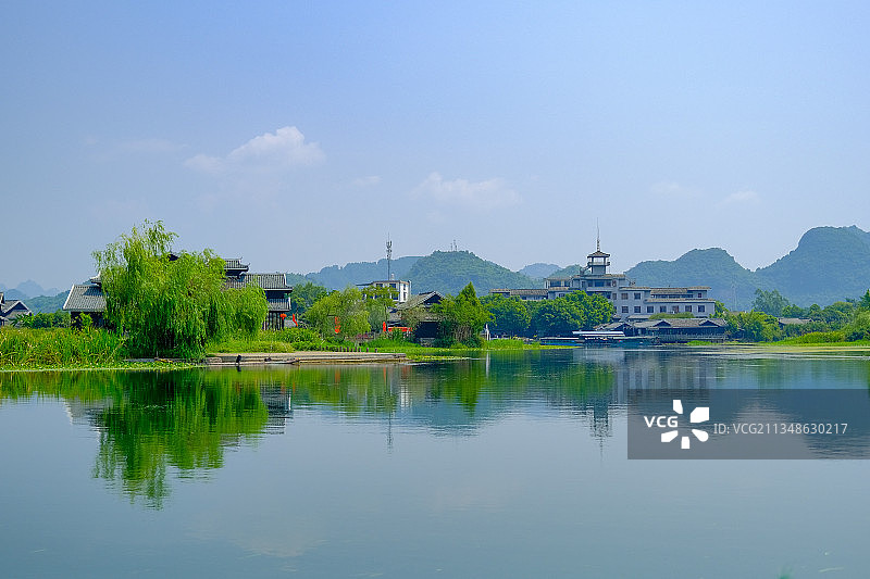 桂林世外桃源山水田园风光图片素材