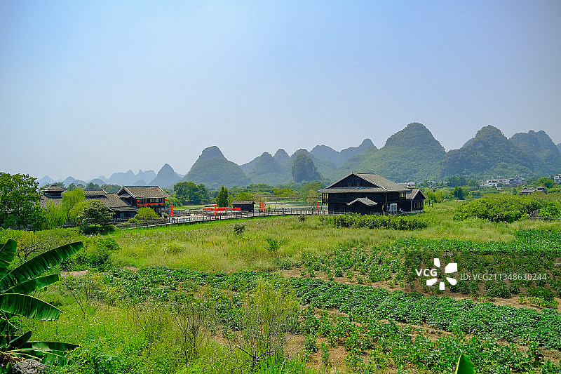 桂林世外桃源山水田园风光图片素材