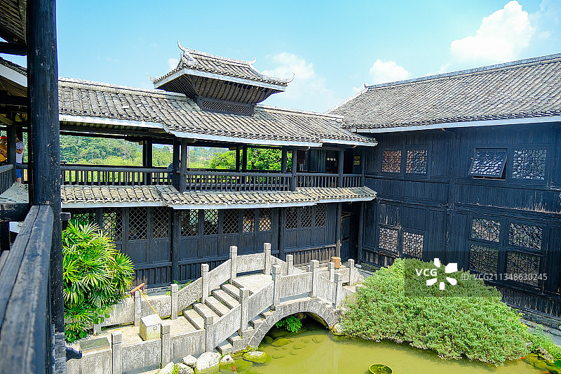 桂林世外桃源山水田园风光图片素材