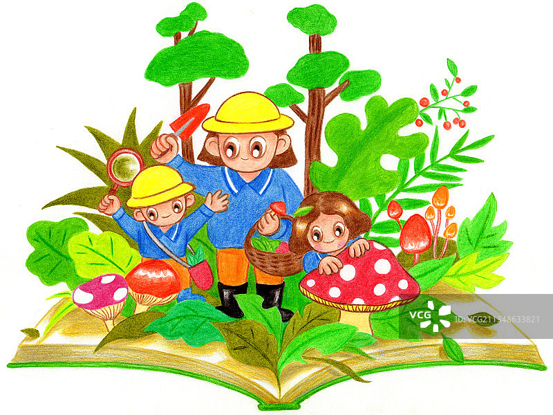 儿童自然课外活动图片素材