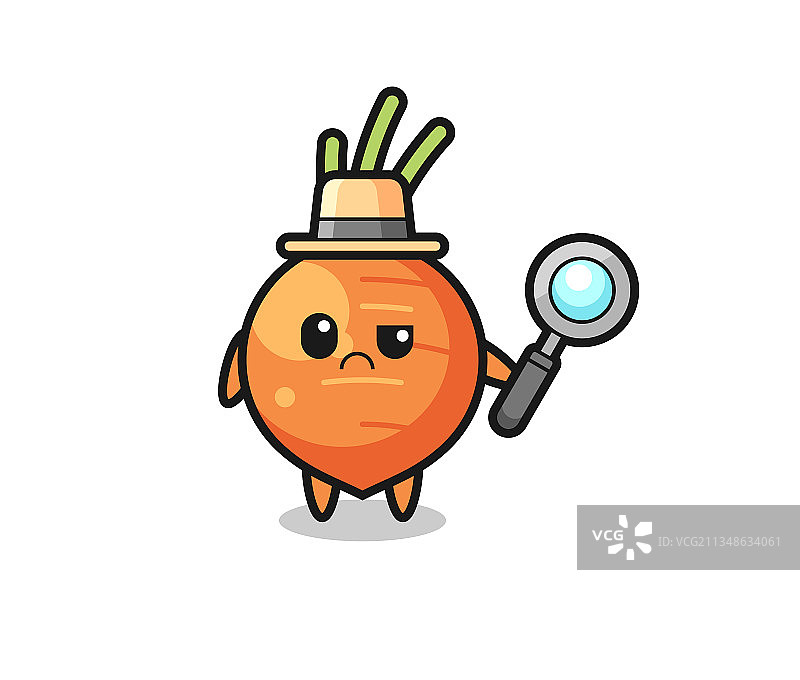可爱的胡萝卜侦探吉祥物图片素材