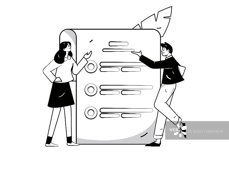 邀请好友进行问卷调查扁平矢量概念运营插画图片素材