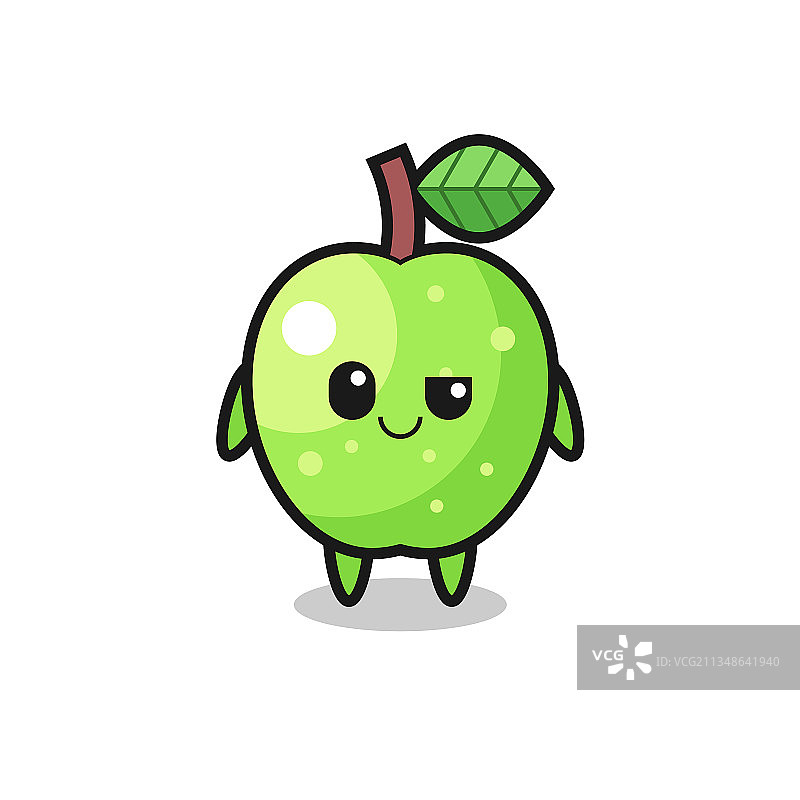 表情傲慢的青苹果卡通图片素材