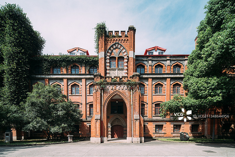 苏州大学校内无人空镜头图片素材