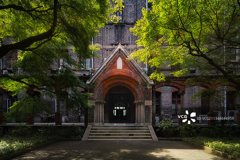 苏州大学校内无人空镜头图片素材