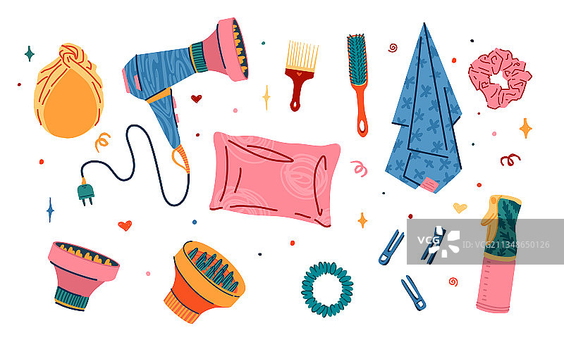 理发店的理发工具套装图片素材