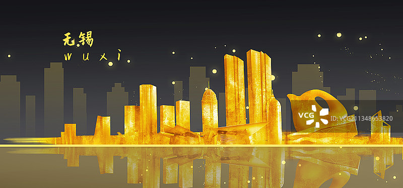 金色城市建筑无锡图片素材