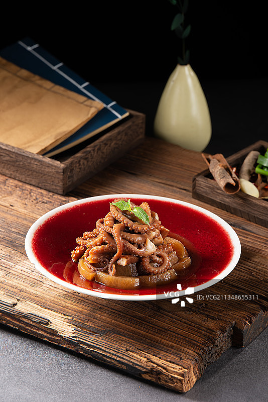 酱汁八爪鱼图片素材