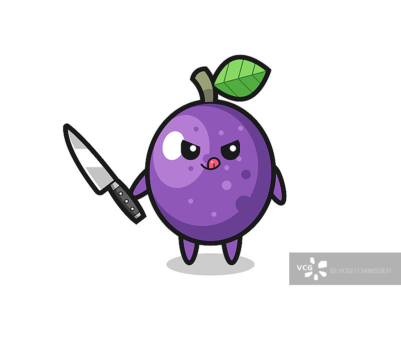 可爱的百香果吉祥物，拿着东西的形象图片素材