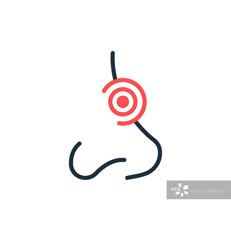 流鼻涕鼻塞线性图标图片素材