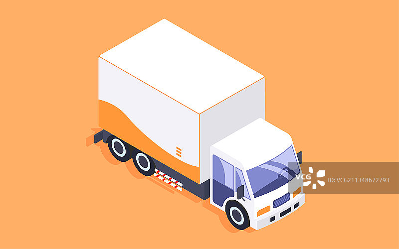 快递员打包运输物流插画卡车货运搬家海报图片素材