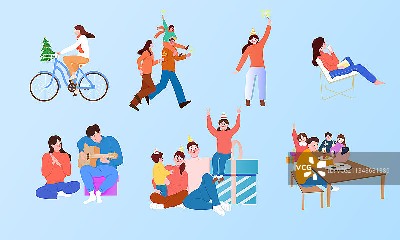 各种活动的人物矢量插画图片素材