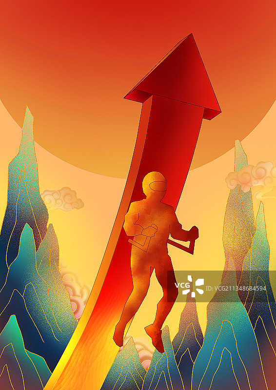 代表股票上涨的红箭头图片素材