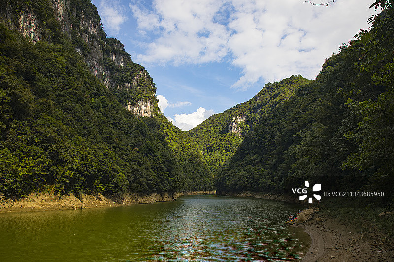 中国贵州贵阳市开阳县南江大峡谷将军岩、鸳鸯湖景区风光图片素材