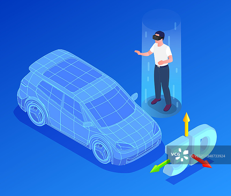 汽车设计师职业2.5D图图片素材