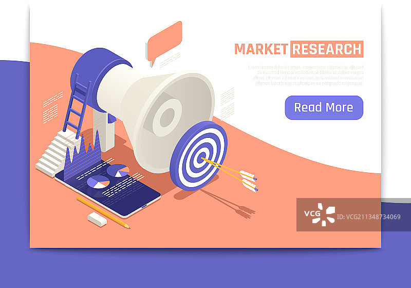 市场调研2.5D banner图片素材