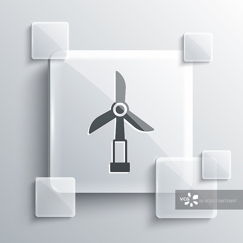灰色风力涡轮机图标图片素材
