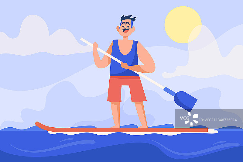 扁平风格SUP背景图片素材