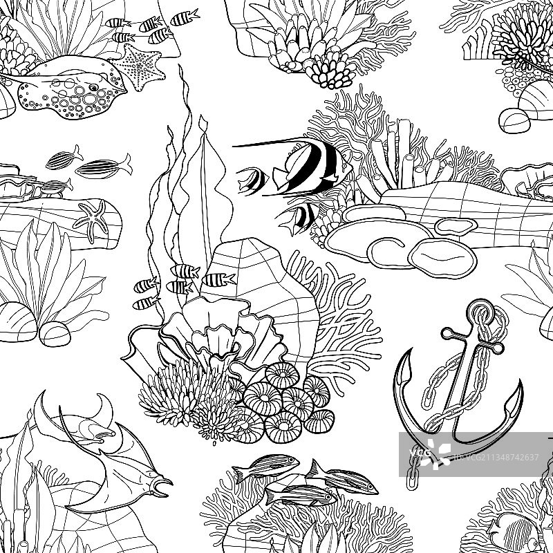 珊瑚礁图案图片素材