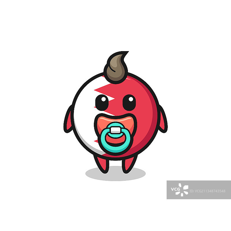 带有巴林国旗徽章的卡通宝宝图片素材