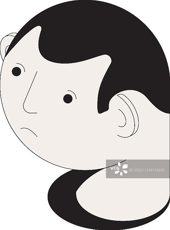 男性头部2.5D合成图图片素材