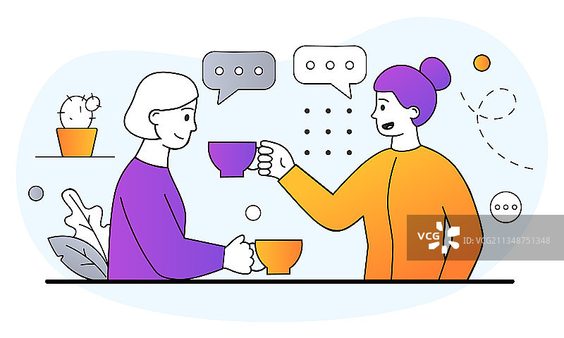 朋友喝茶概念图片素材