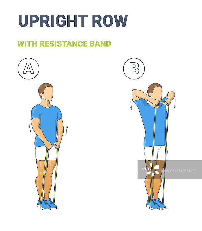男人在家做直立划船锻炼图片素材