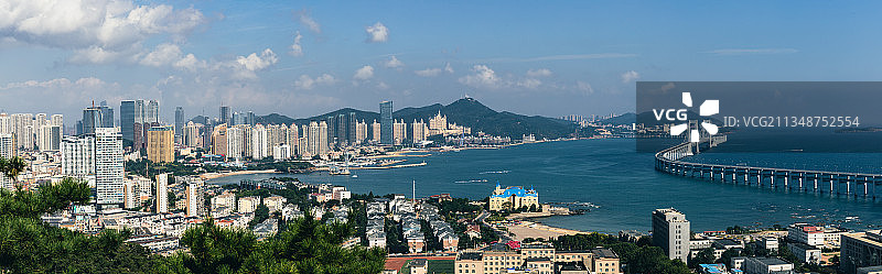大连星海湾全景图片素材