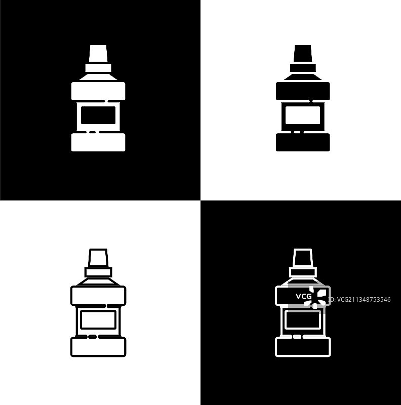 漱口水塑料瓶和玻璃图标图片素材