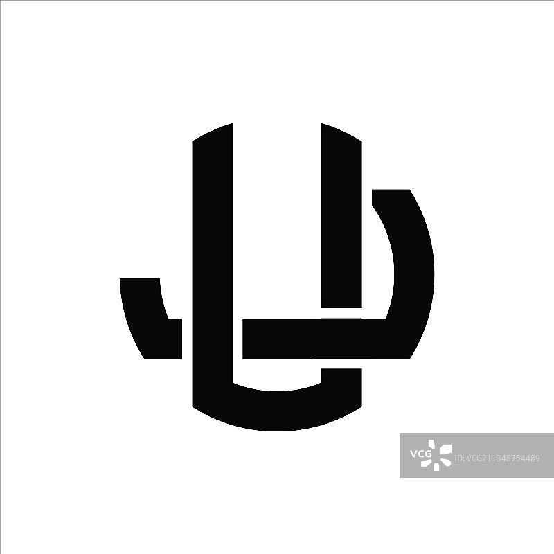 UJ字母标志设计模板图片素材