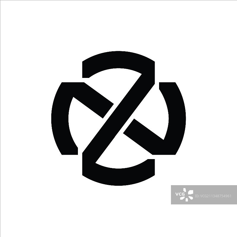 ZN字母Logo组合设计模板图片素材