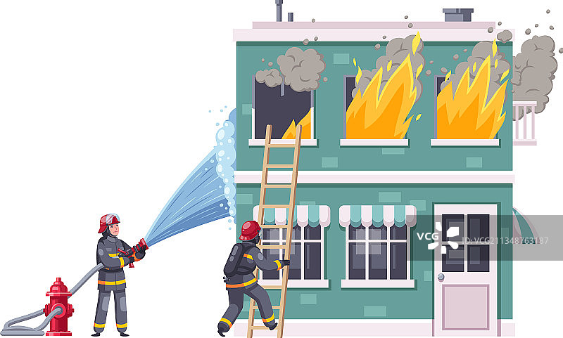 消防员卡通组合图片素材