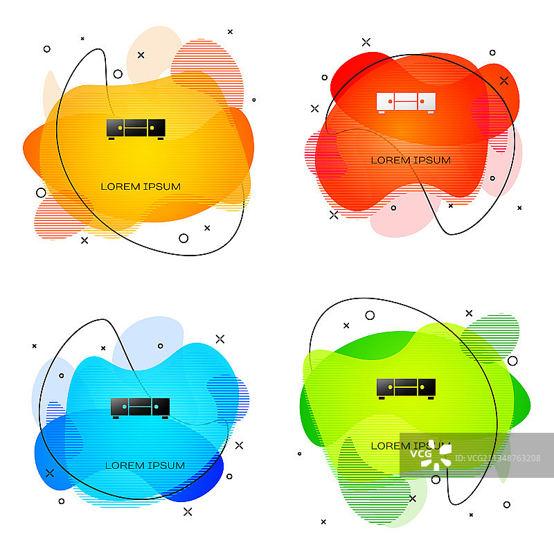 白色背景上的黑色抽屉柜图标图片素材
