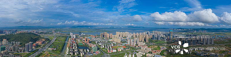 珠海市金湾区航空新城航拍全景图片素材