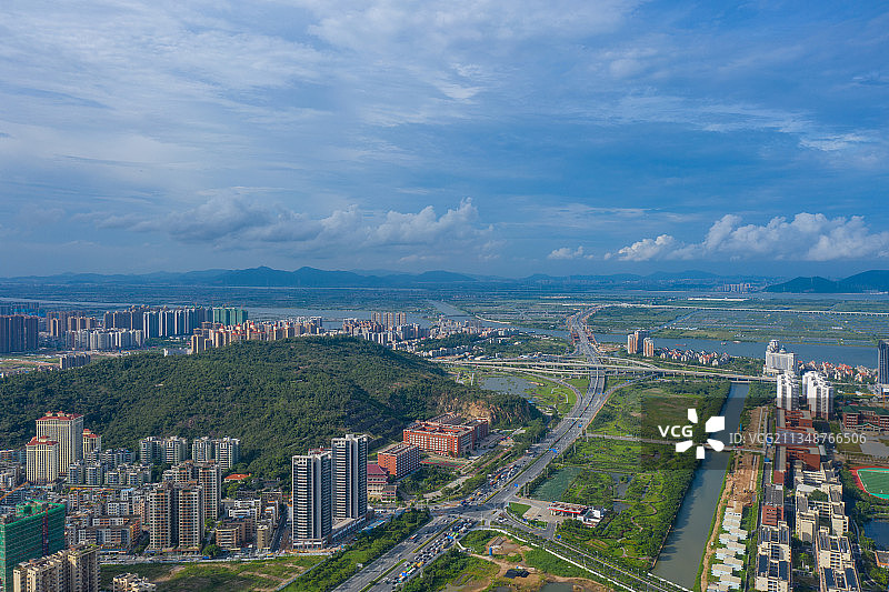 珠海市金湾区航空新城航拍全景图片素材
