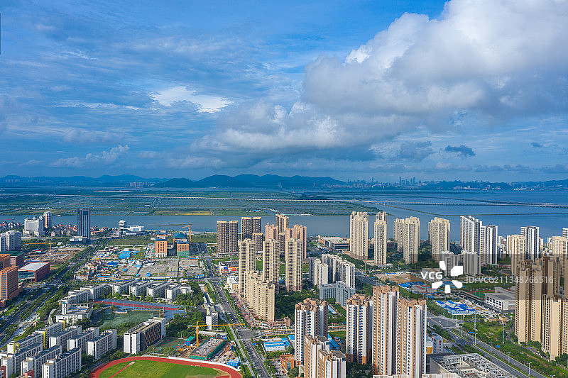 珠海市金湾区航空新城航拍全景图片素材