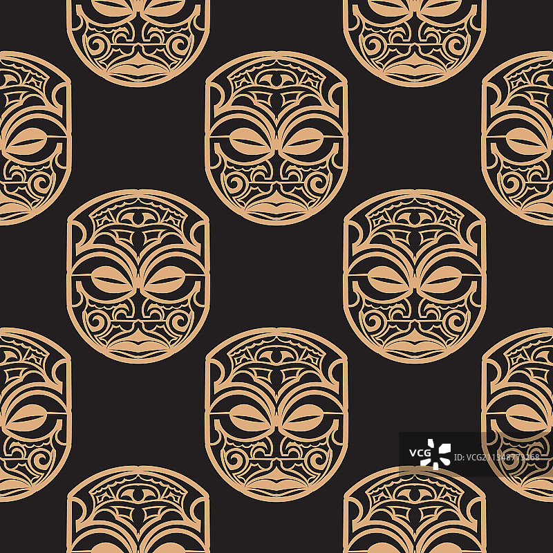 波利尼西亚面具深色背景图片素材